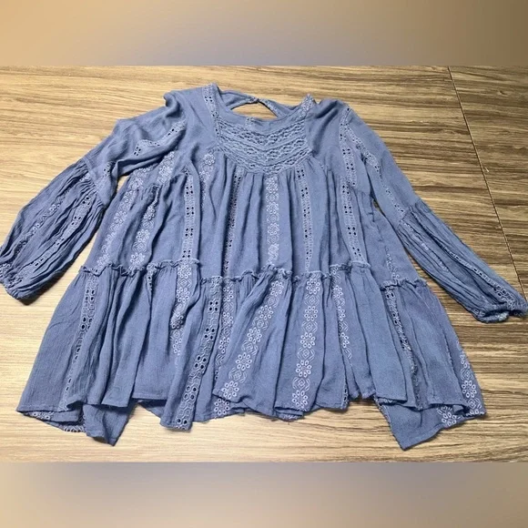 Free People Kiss Kiss Embroidered Lace Tunic Dress Size XS - Picture 4 of 8